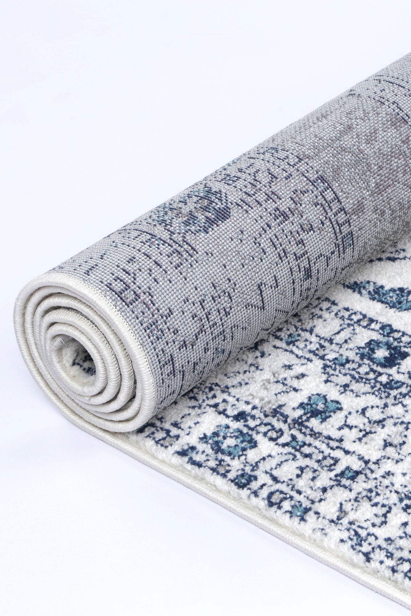 Hot Sale! Navy and Cream Ancient-Style Ligures Machine-Made Rug for Any Room