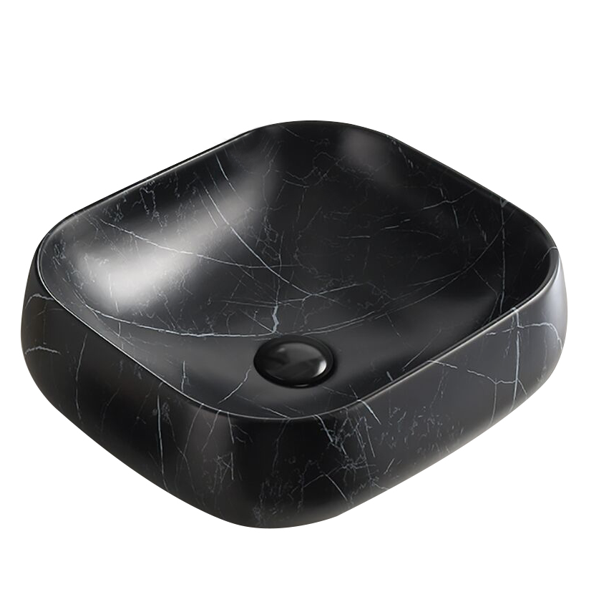 Matte Black Carrara Square Basin (450x400x145) - POSEIDON