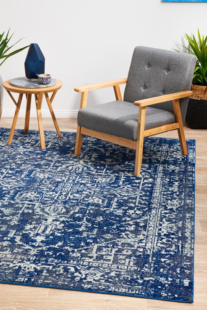 Hot! Evoke Navy Transitional Contrast Rug