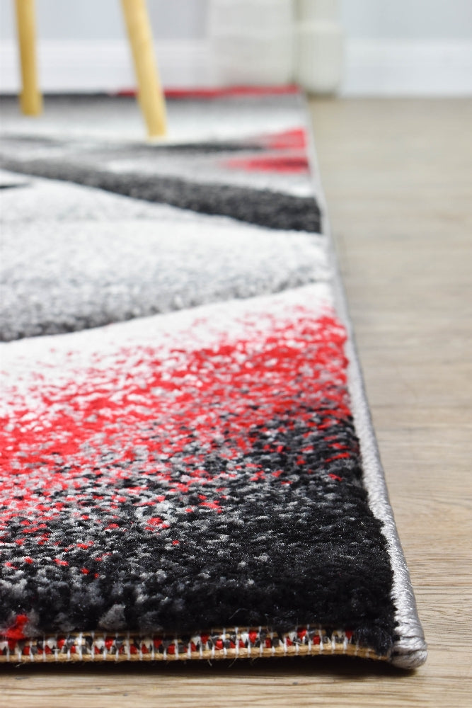 Hot Sale! Novus 54B Grey and Red Contemporary Machine - Woven Rugs