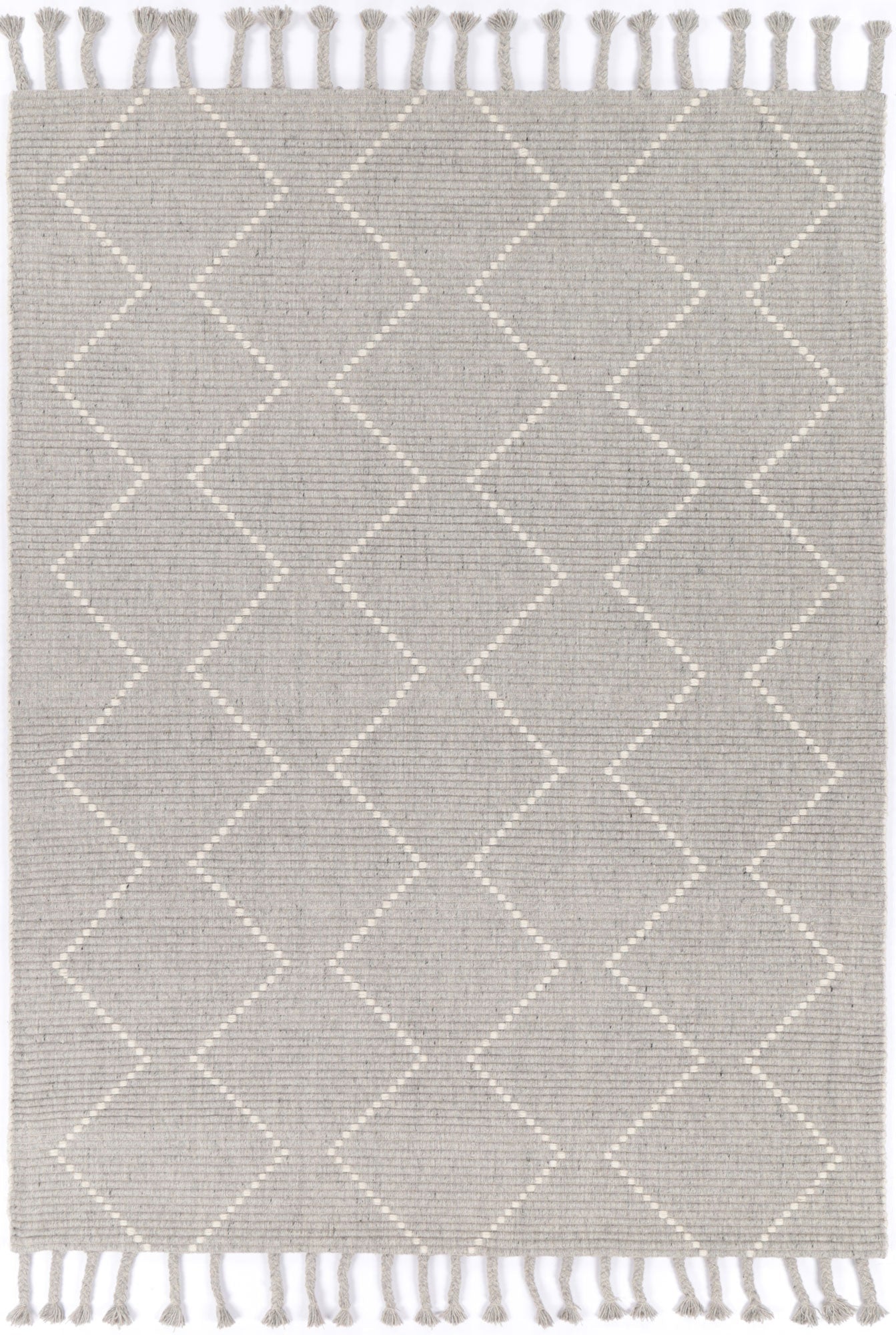 Exclusive Anjuna Grey Wool Blend Zig - Zag Rug for Your Cozy Home