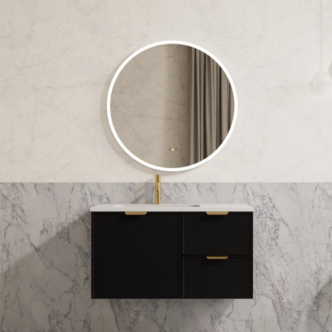 Exclusive Miami Wall - Hung PVC Bathroom Vanity Cabinet 900mm in Matte Black