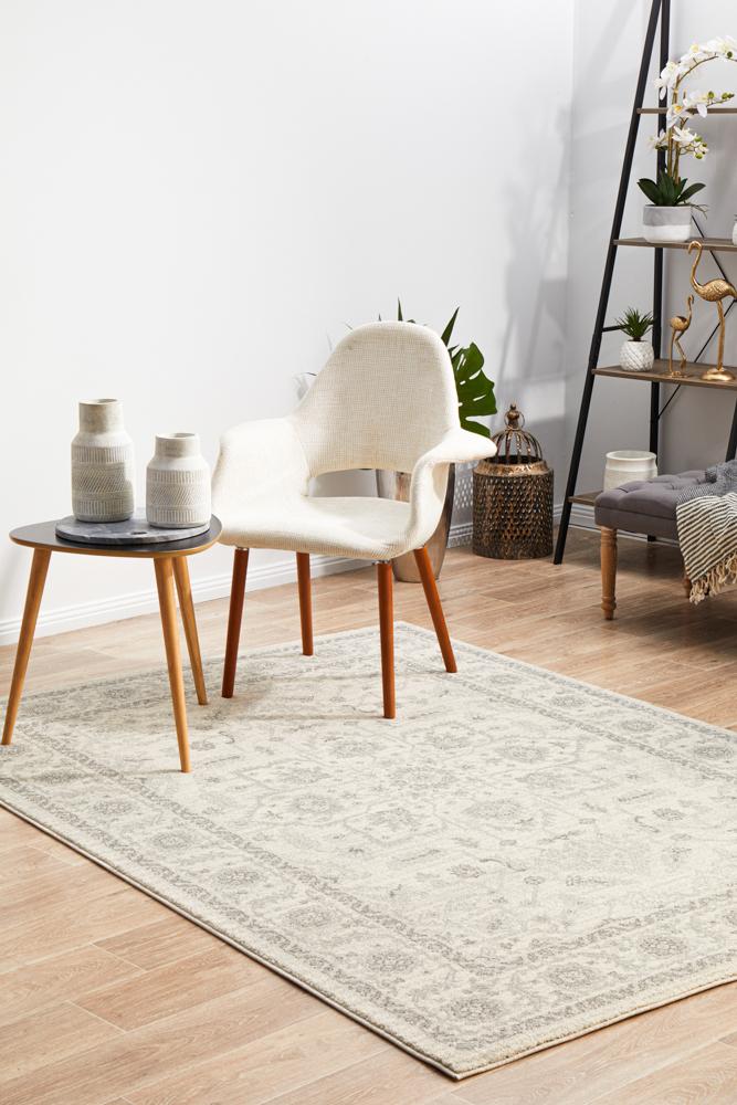 Hot Sale! Evoke Winter White Transitional Rug