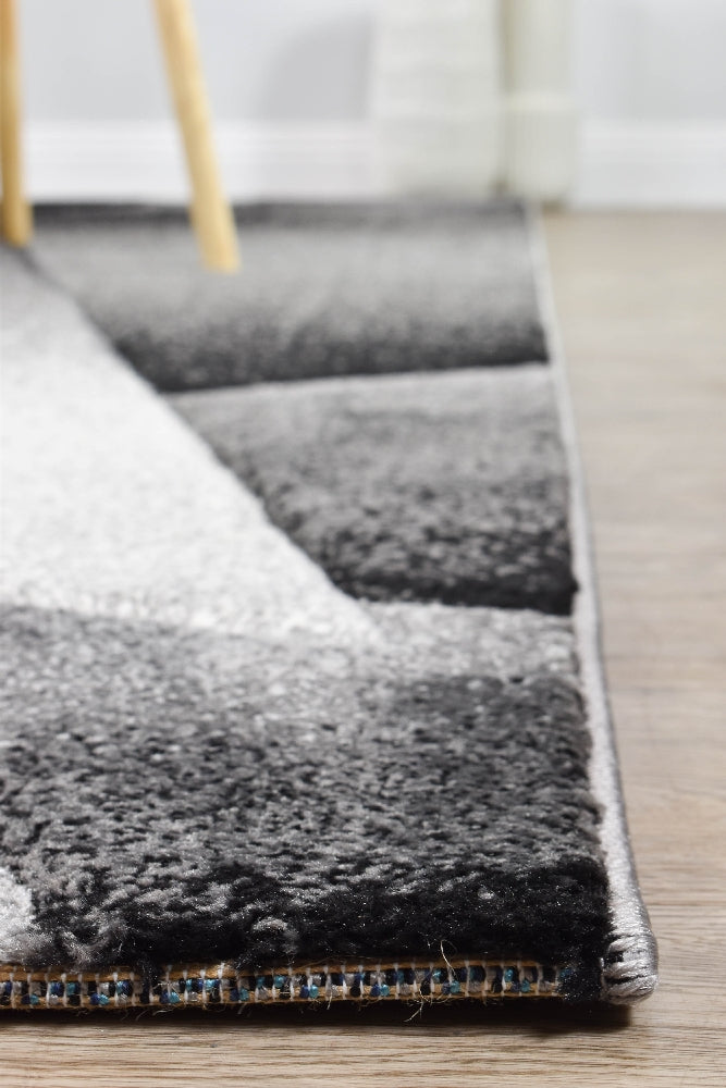 Stylish Novus 54B Rug in Light and Dark Grey Tones