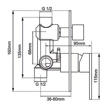 LUCID PIN Chrome Round Shower/Bath Diverter Mixer - Upgrade Your Bathroom Now