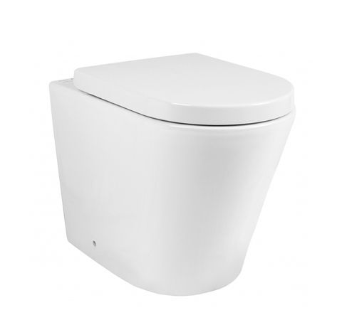 ALZANO Matte White Rimless Wall-Hung Floor Toilet Pan - Ideal Bathroom Upgrade