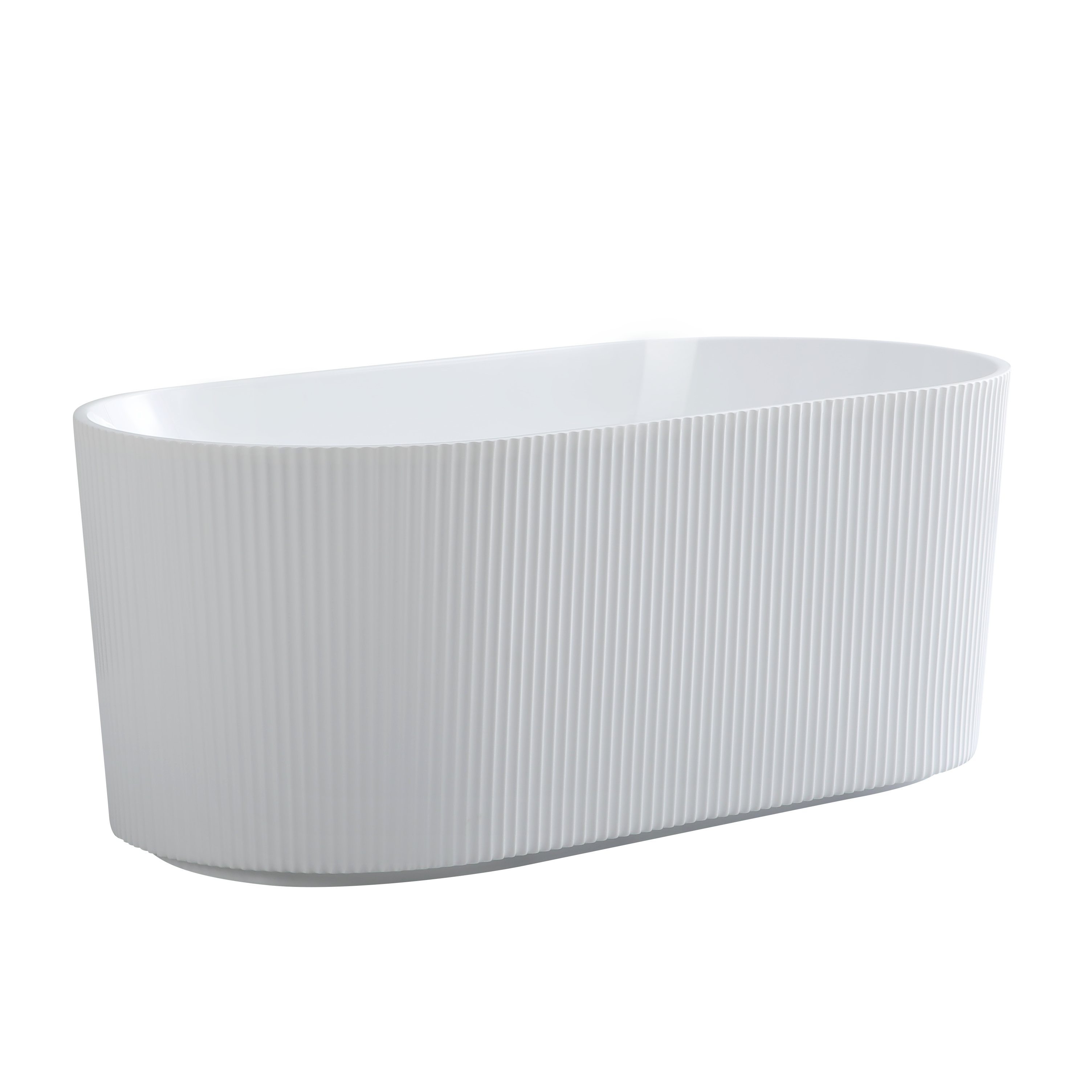 Hot Sale! Ally Groove Oval Freestanding Bathtub in Gloss or Matte White (1500mm/1700mm)