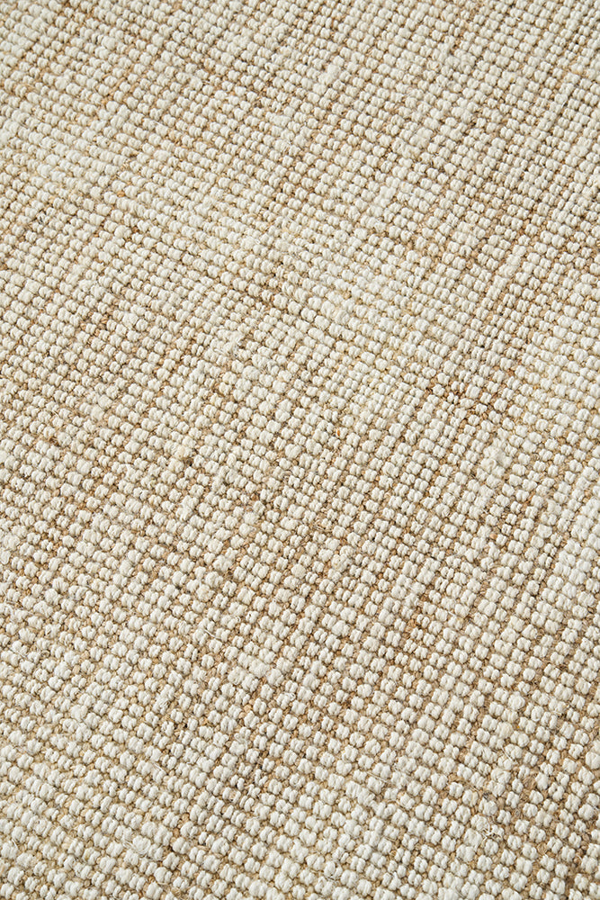 Stylish Madras Marlo Hand-loomed Jute Rug in Natural and White - Perfect for Home Decor