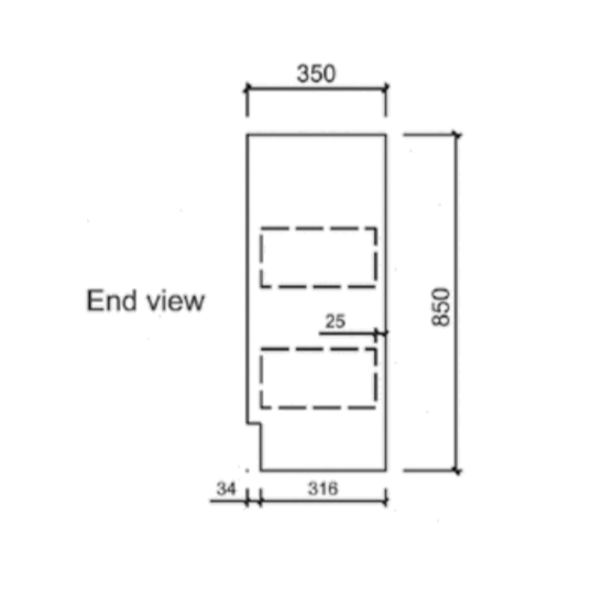 MAYA 600mm Slim Gloss White Free-Standing Bathroom Vanity