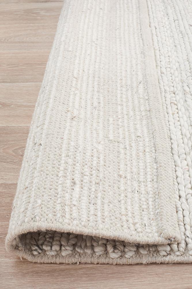 Soft and Plush Harvest Ivory Hand - Woven Wool & Viscose Rug