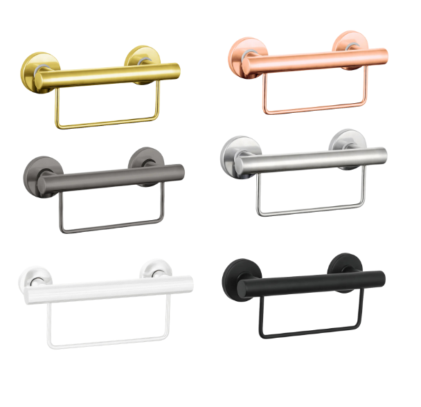 300mm Grab Rail with Optional Colour Towel Rail - Ideal for Assisted Living and Aged Care