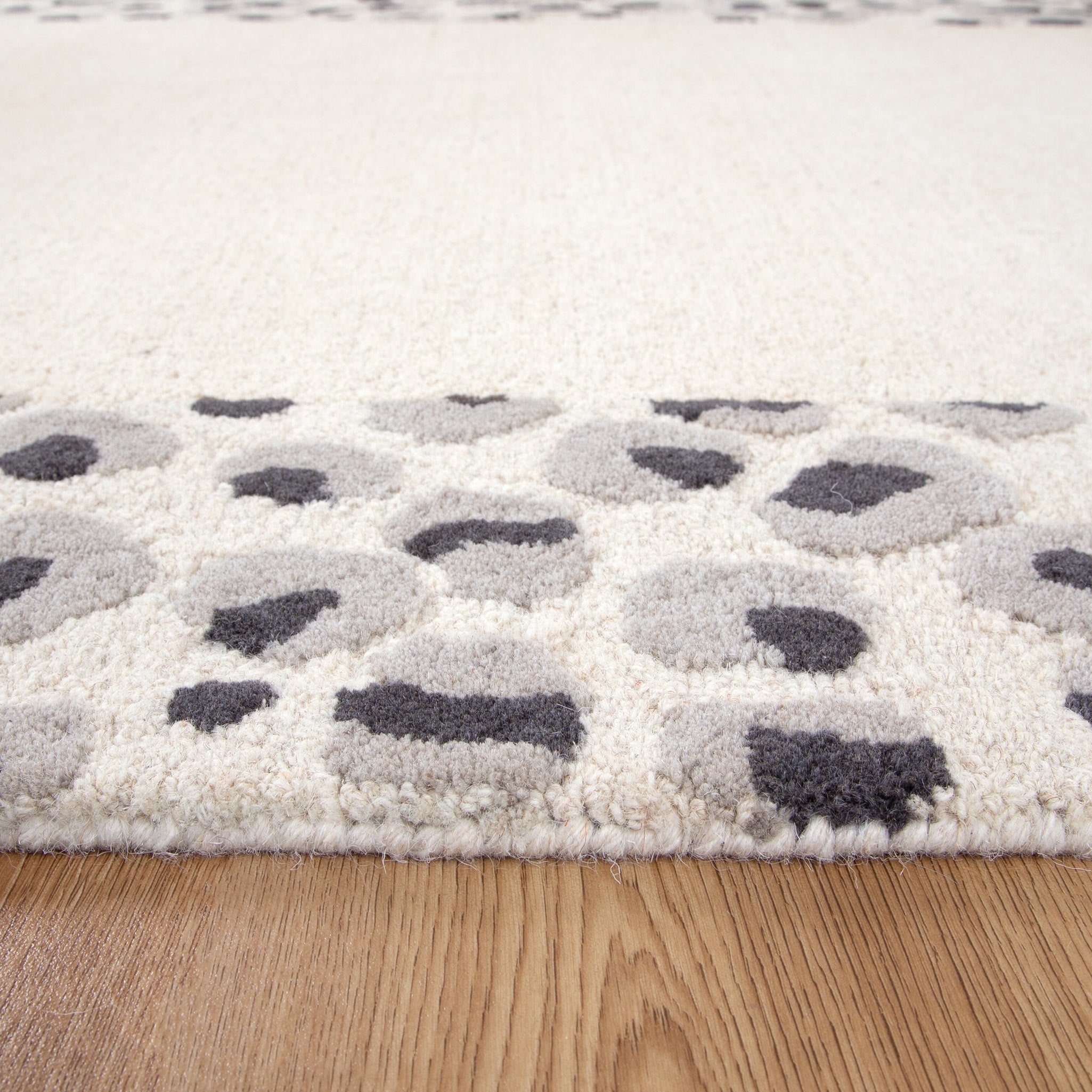 Hot Sale! Les Nomades Leopard Grey Wool Rug for Organic Modern Decor