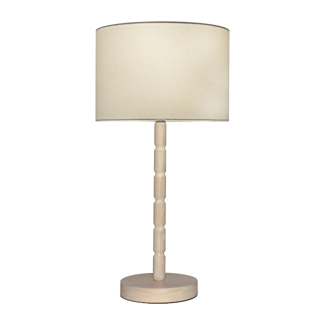 Emma Table Lamp - Stylish Lighting with Off - White Linen Shade and Limed Oak Base