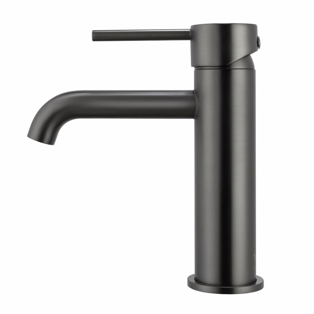 Get This Luxury Round Brushed Gun Metal Grey Basin Mixer for Your Bathroom