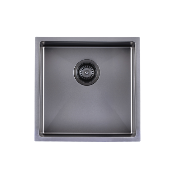 Hot Deal! Gun Metal Grey 440x440x205mm Stainless Steel Sink Set
