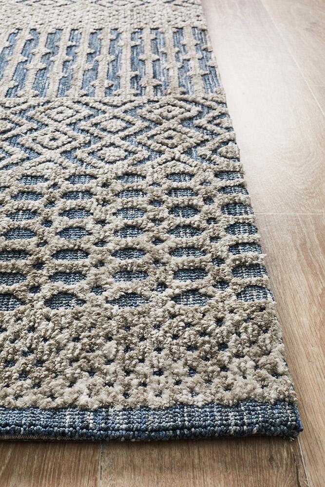Hot Deal! Levi Corey Navy Grey Luxury Rug