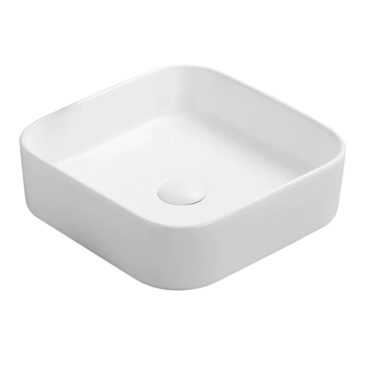 Square Matte White Ceramic POSEIDON Basin (370x370x110)
