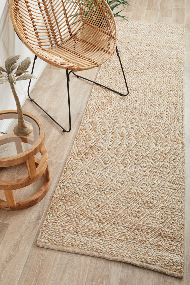 Noosa 444 High - quality Natural Jute Runner Rug with Stylish Designs