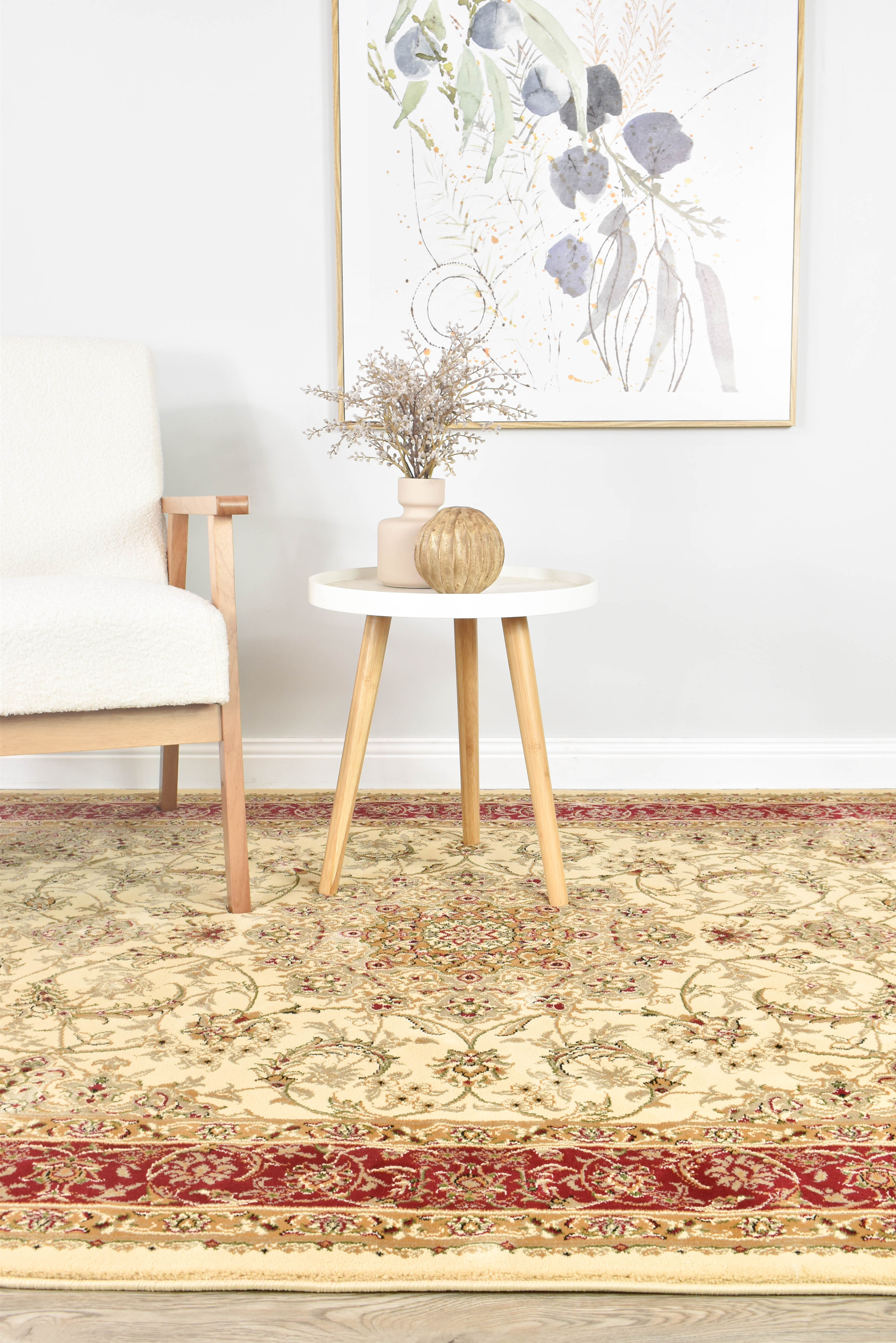 Exquisite Red Granada 15 High - Density Cream Rug