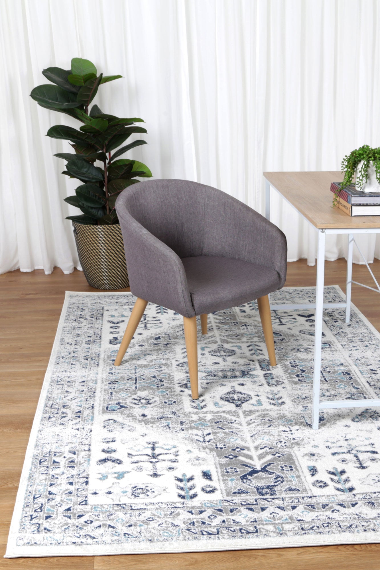 Trendy Blue Traditional Cream Rug from Ligures Collection - Ideal for Home Decor