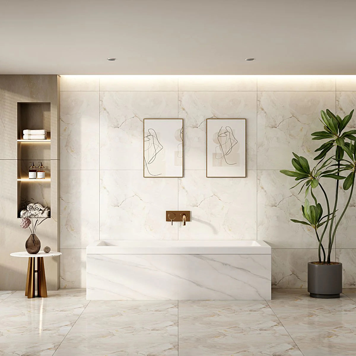 Mira Embedded Bathtub - Gloss White Sizes 1500mm/1700mm | Upgrade Now