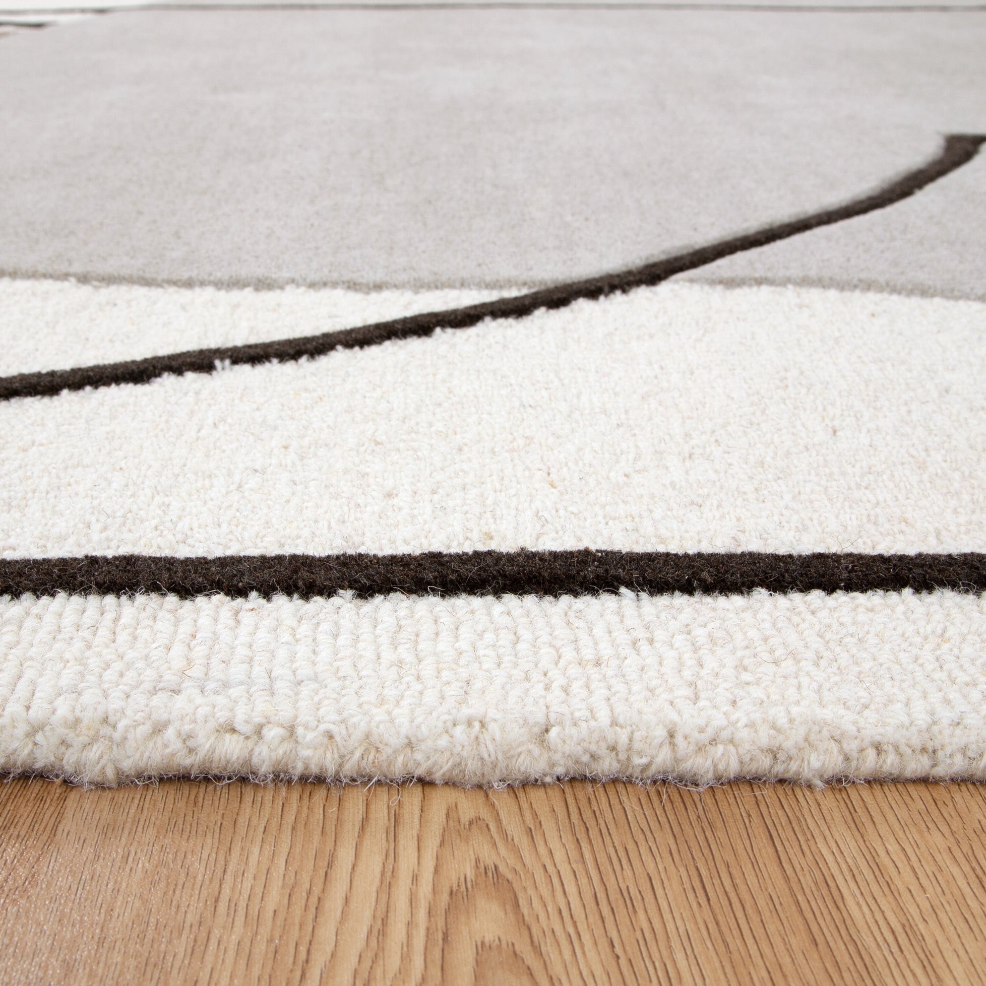 Minimalist Beige Hand - Tufted 100% Wool Rug by Les Nomades