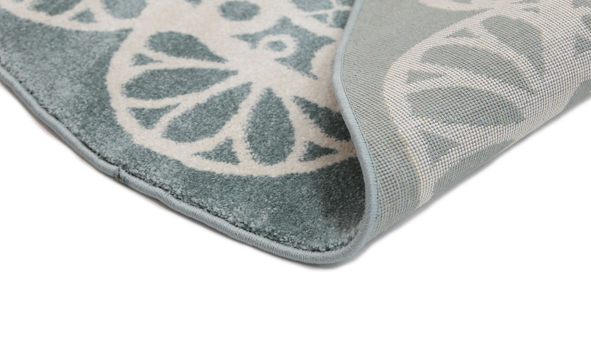 Piccolo Aqua White Doily-style Kids Rugs - Soft, Washable & Ideal for Imaginative Play
