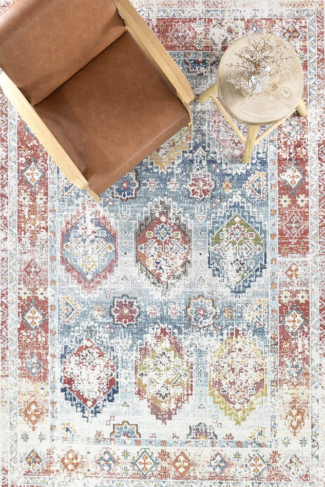 Grey Turkey-Made Machine-Woven Polypropylene Morocco 0414A Tile Rug