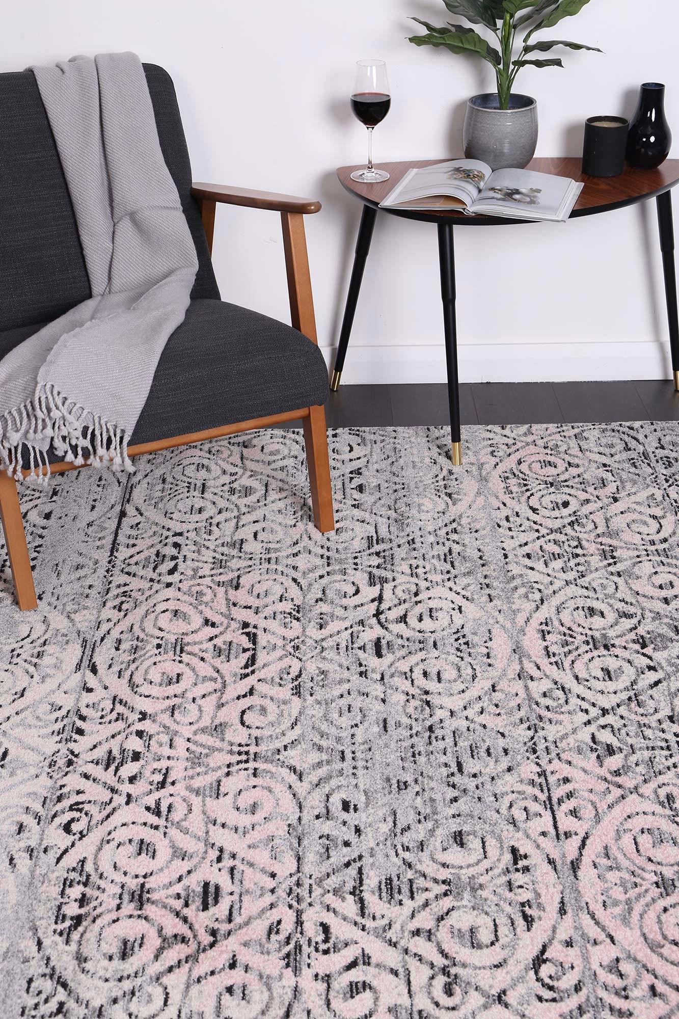 Hot Sale! Exquisite Katherine Pink and Ash-colored Area Rug for Your Home