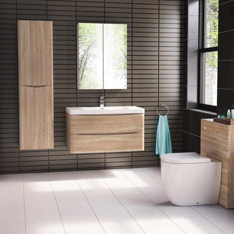 1200mm White Oak ANCONA Wall - Hung Vanity for Contemporary Bathrooms