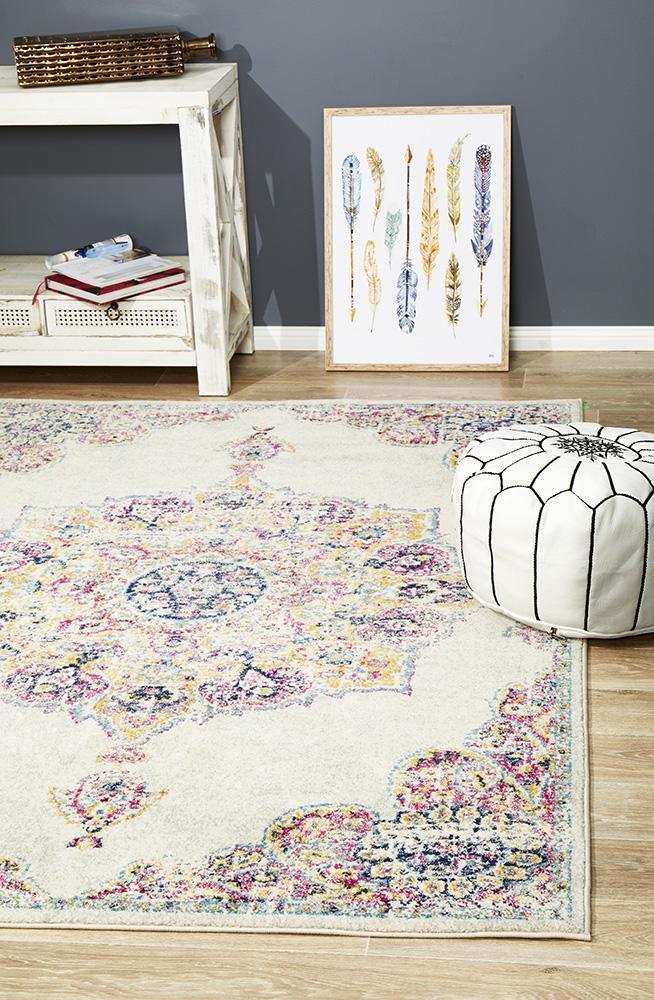 Hot Sale! Museum Kendall Bone Polypropylene Rug with Boho - Inspired Design