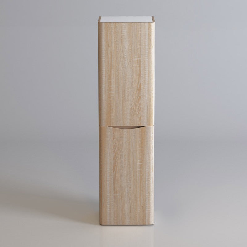 Stylish ANCONA Tall Boy Cabinet in White Oak Finish