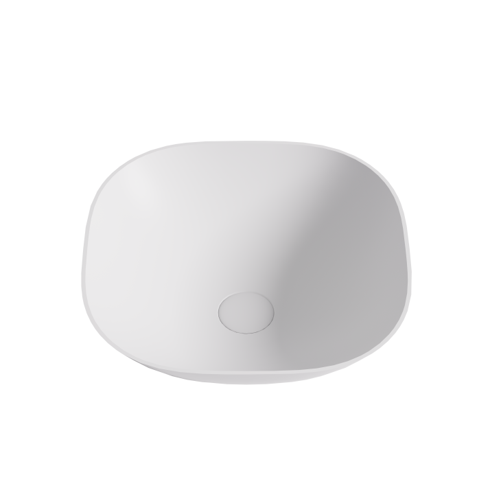 Hot Deal! POSEIDON Square Elba Solid Surface Matte White Stone Basin (400x400x140mm)