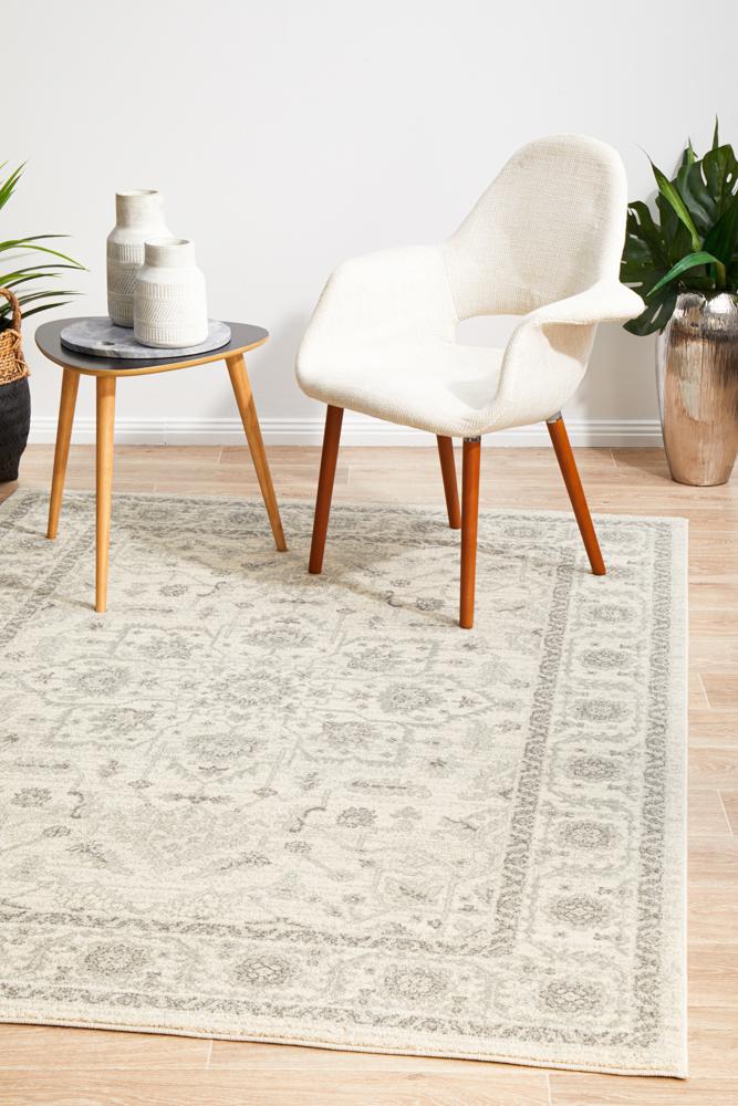 Hot Sale! Evoke Winter White Transitional Rug