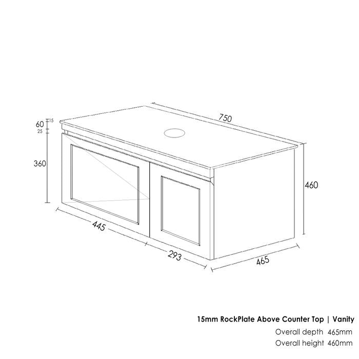 HAMPTON Mark II 750mm Matte White Wall-Hung Stylish Vanity with Ample Storage