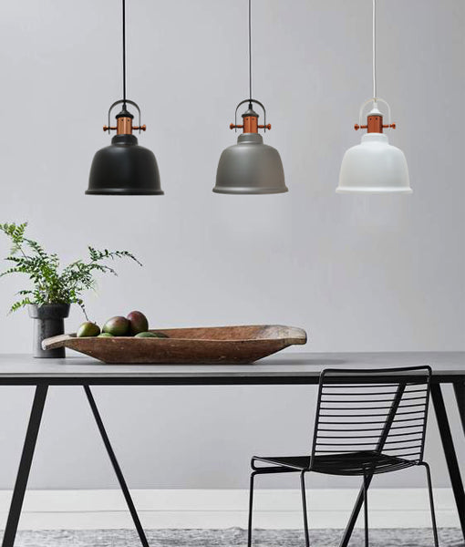 ALTA Industrial Pendant Lights with Bell Shape and Copper Highlights - Ideal for Interior Spaces