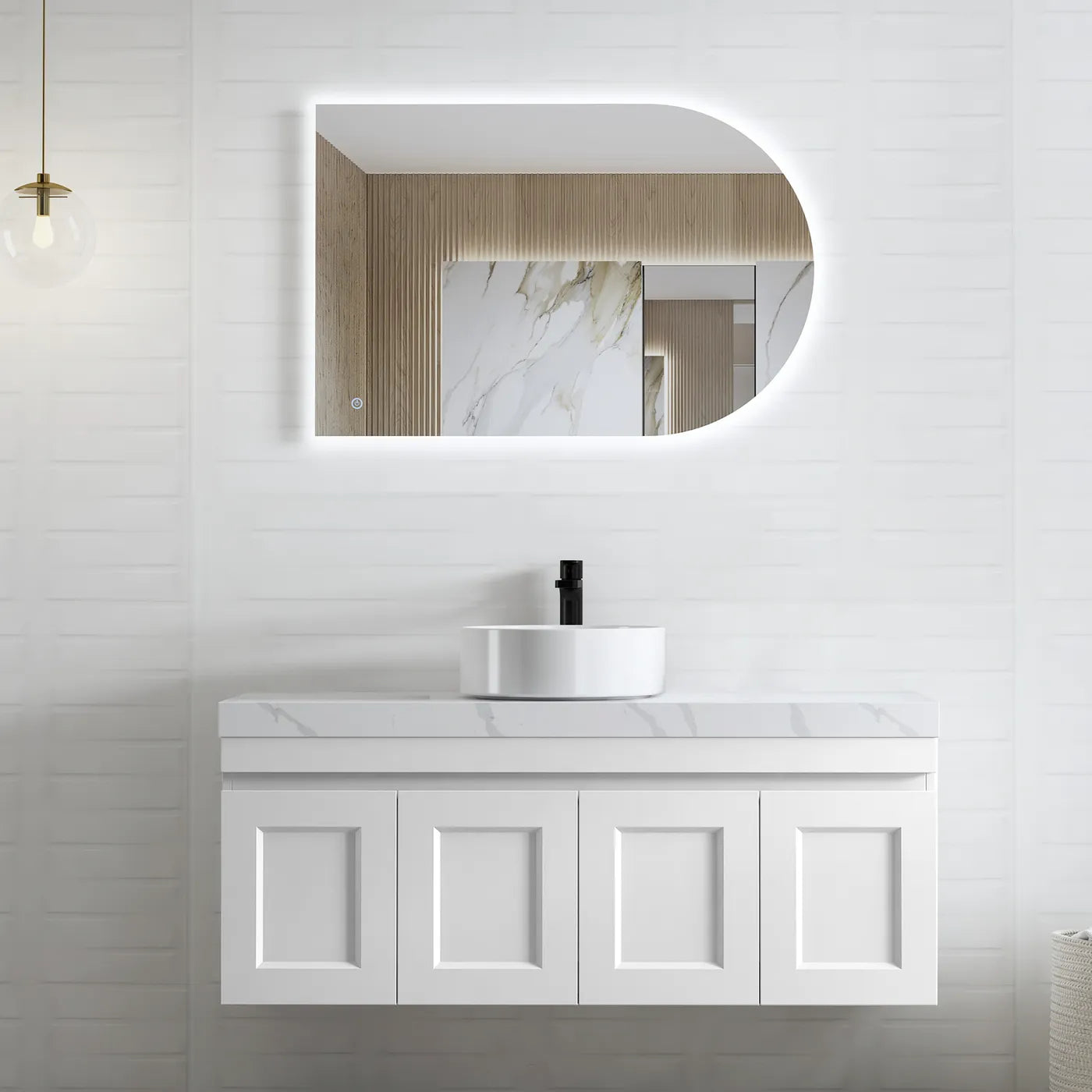 Get the Stylish Hampton Mark II 1200mm Wall - Hung Vanity in Matte White for Your Bathroom