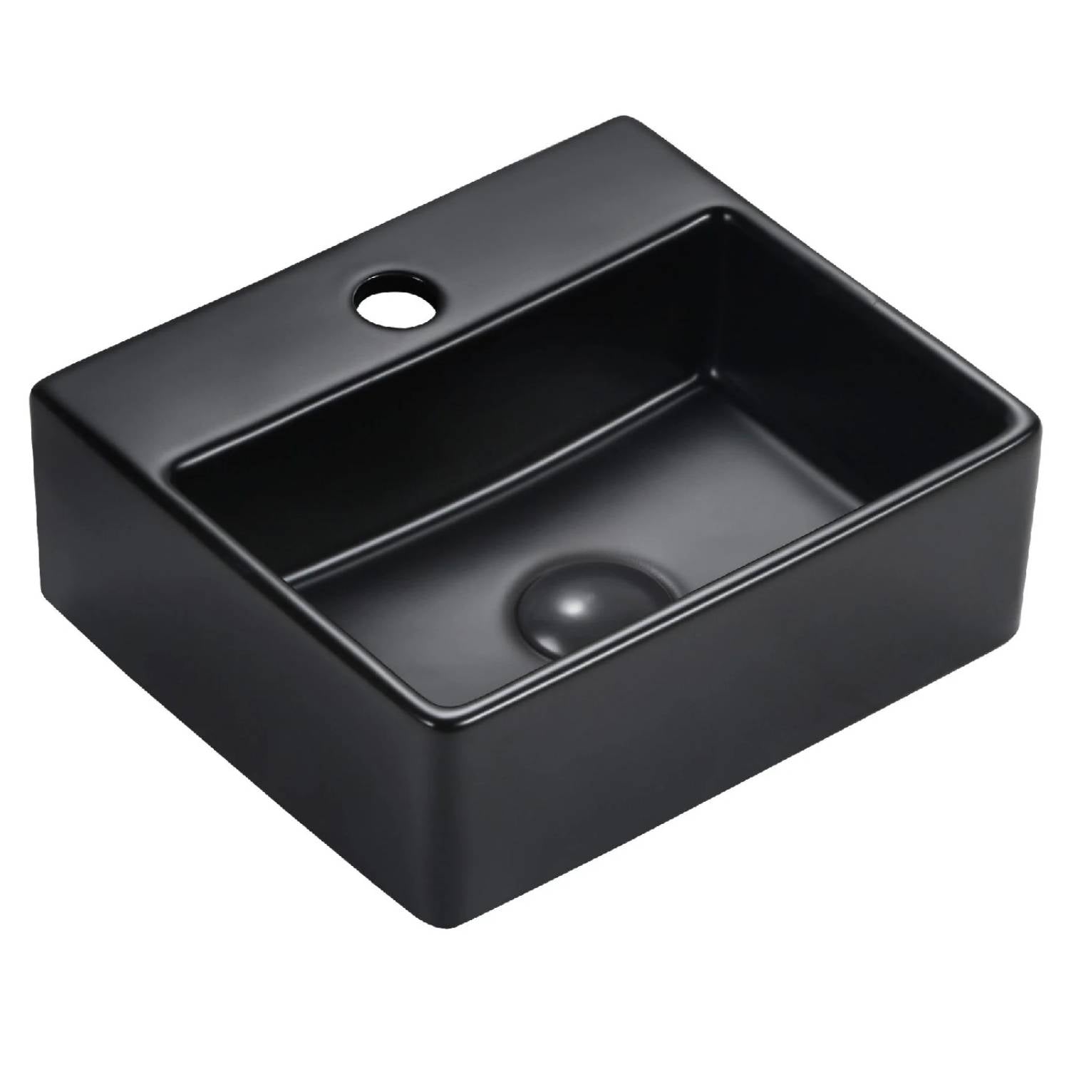 Black Lexi Bathroom Basin - Compact 330 x 290mm for Small Spaces