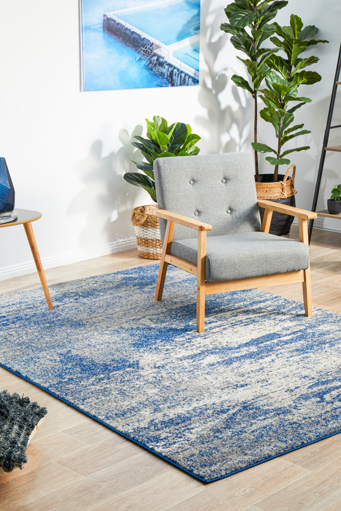Modern Blue - Grey Mirage Casandra Dunescape Power - Loomed Rug