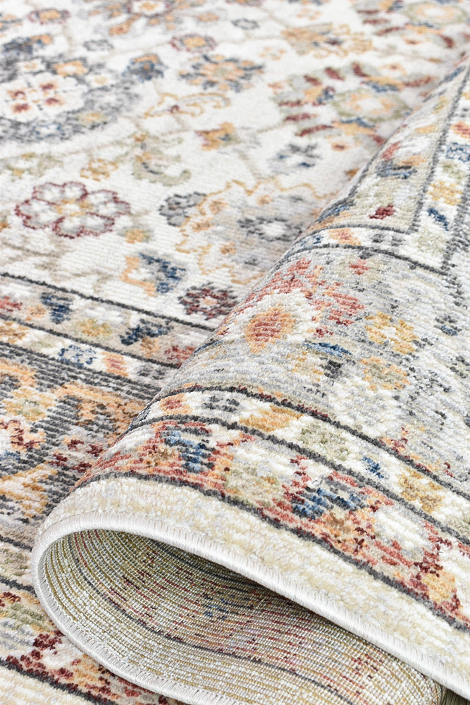 Trendy Medina Polypropylene Cream Rug with Floral Design 0A156A