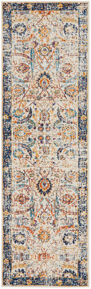 Hot Sale! Turkish-Made Evoke Peacock Ivory Transitional Polypropylene Rug