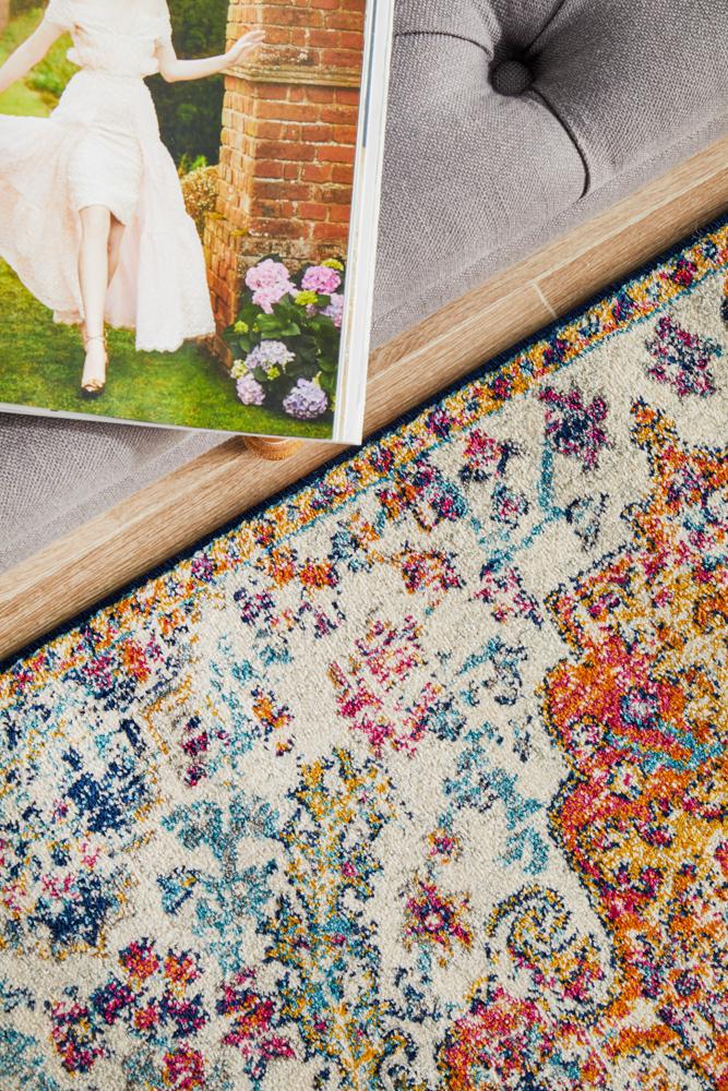 Special Offer! Evoke Carnival Transitional White Runner Rug for Your Home