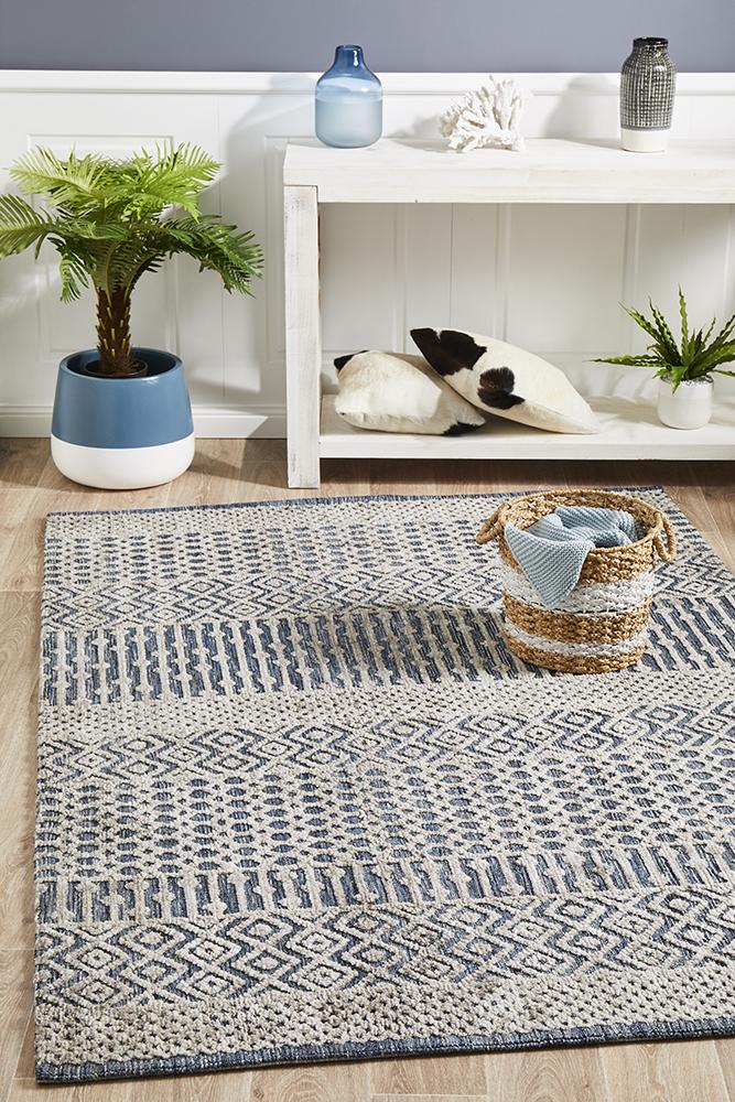 Hot Deal! Levi Corey Navy Grey Luxury Rug