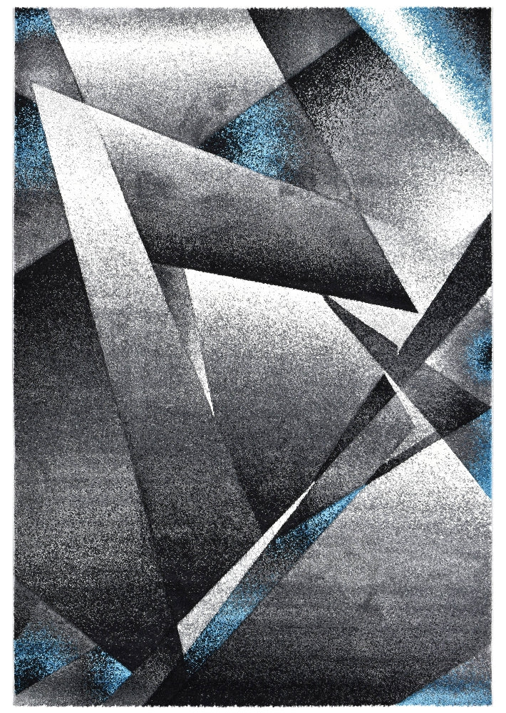 Hot Sale! Novus 54B Turquoise Grey Contemporary Machine - Woven Rug