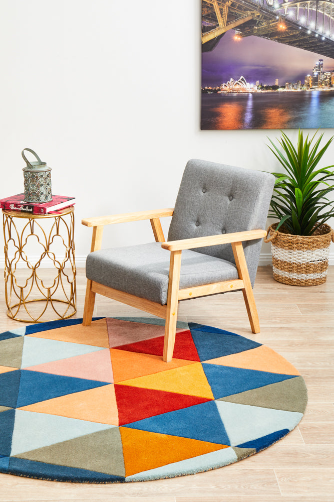 Exclusive Sale! Matrix Pure Wool 905 Multi - Shaped Round Floor Rug