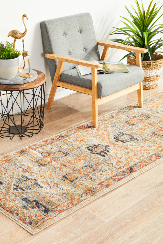 100% Polypropylene Legacy 850 Rust Runner Rug with Faded Persian Design