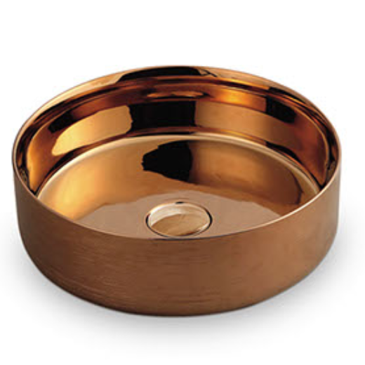 Hot Sale! Round Rose Gold Above - Counter Basin, 360x360x120mm