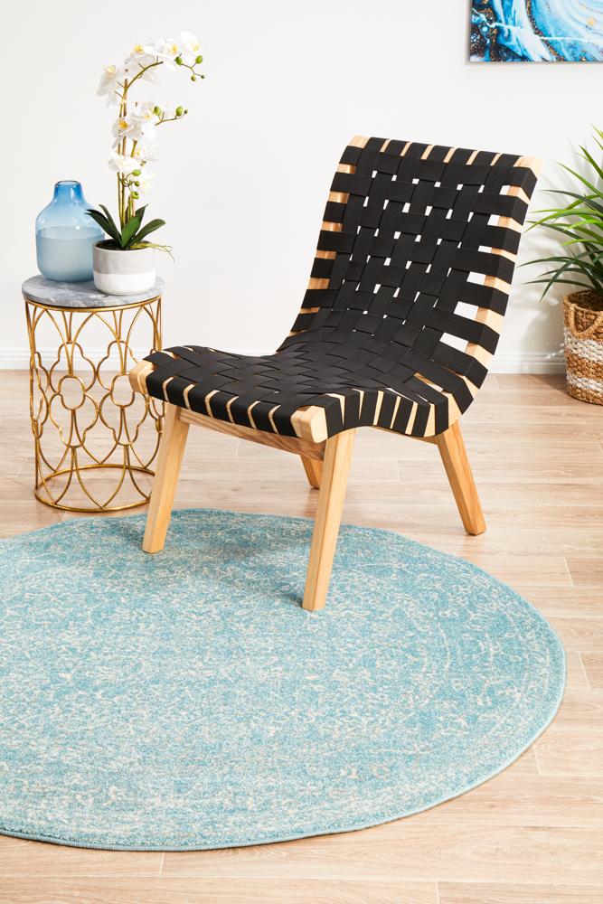 Hot Sale! Evoke Transitional Round Rug in Stunning Depth Blue