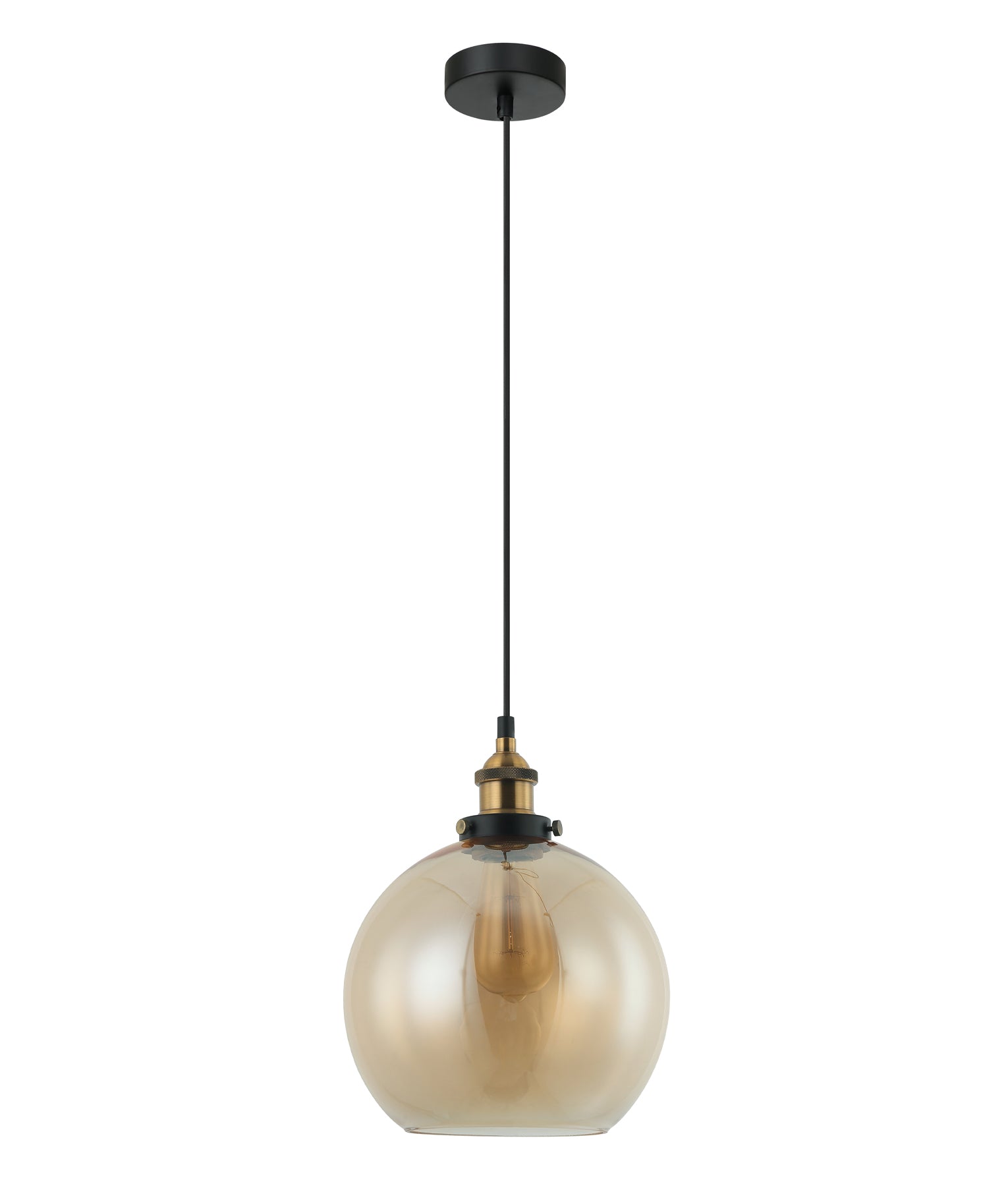PESINI: Wine Glass Shaped Interior Pendant Lights with Antique Brass/Chrome Highlights
