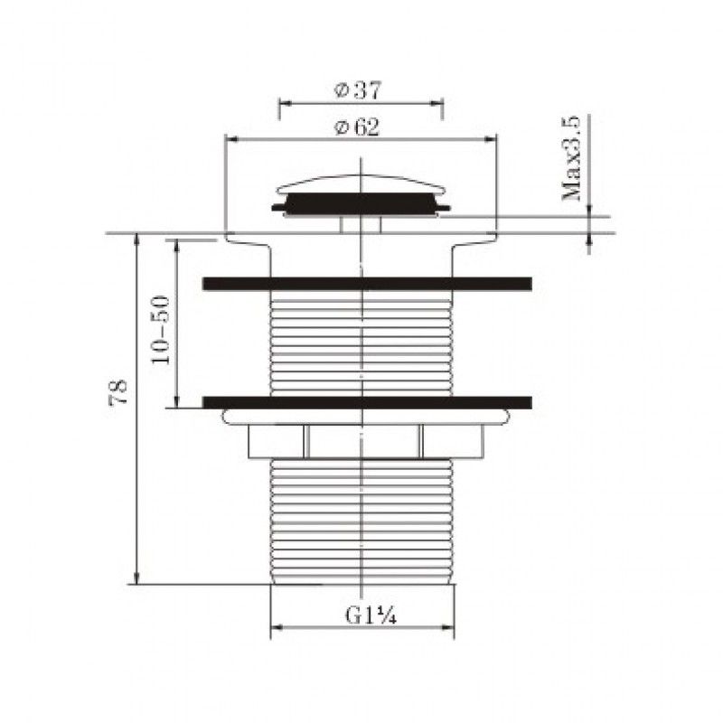 Get 32/40mm Chrome Brushed Nickel Brass Basin Pop - Up Waste, No Overflow!